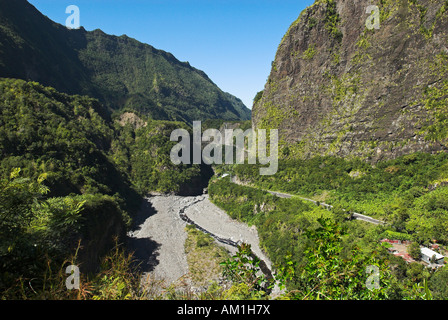 Schlucht der Caldera des Cirque de Cilaos, La Réunion, Frankreich, Afrika Stockfoto