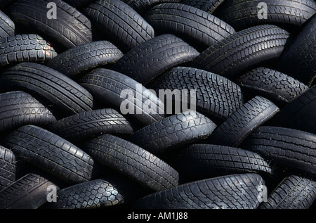 Detail eines Reifens Berges geschätzt, um 750 000 entsorgt Altreifen UK Stockfoto