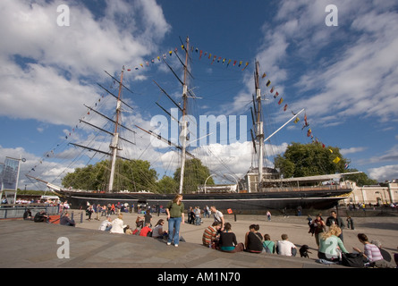 Der Cutty Sark Tee-Clipper in permanenten Dock in Greenwich South London UK Stockfoto