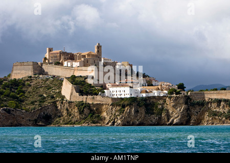 Blick auf die Dalt Vila, Ibiza, Balearen, Spanien Stockfoto