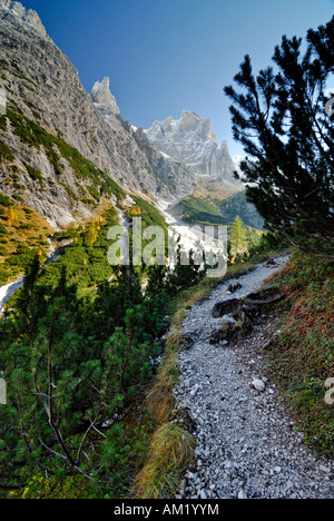 Wanderweg im Fischleintal, Sextenan Dolomiten, Südtirol, Italien Stockfoto