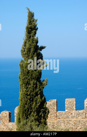 Blick vom Alanya Burg, Türkei, Europa Stockfoto