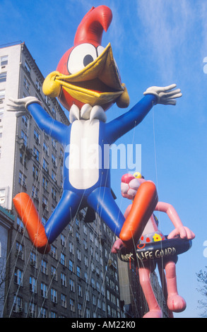 Woody Woodpecker Ballon in Macy s Thanksgiving Day Parade New York City New York Stockfoto