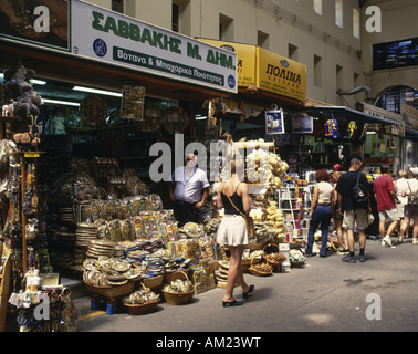 Geographie / Reisen, Griechenland, Insel Kreta, Chania, Markthalle, Markt mit Besuchern, Lebensmittel, Handel Stockfoto