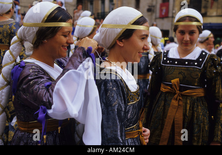 Krönung von Isabella i. von Kastilien im Mittelalter FESTIVAL in SEGOVIA Spanien Stockfoto