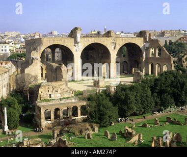 Geographie/Reisen, Italien, Rom, Forum Romanum, Basilica Maxentius, gebaut: 307 - 313 AD, Additional-Rights - Clearance-Info - Not-Available Stockfoto