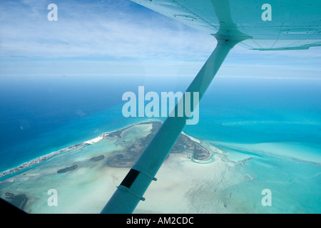 Luftaufnahme von Bimini-Inseln, von einem privaten Flugzeug, Bahamas, Caribbean Stockfoto