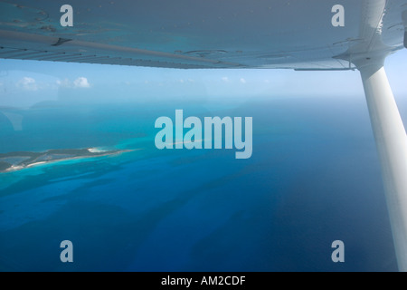 Luftaufnahme von Eleuthera aus einem privaten Flugzeug, Bahamas, Caribbean Stockfoto