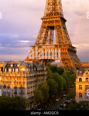 Frankreich Paris Eiffelturm über Stadt Stockfoto