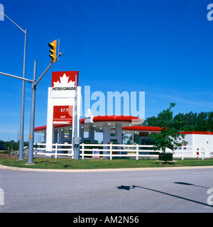 PetroCanada Gas Preise Zeichen an der Tankstelle in Ontario Kanada KATHY DEWITT Stockfoto