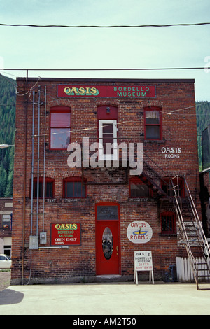 Oase Bordell Museum Hintereingang Wallace Idaho Stockfoto