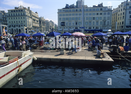 Marseille, Frankreich - die täglichen Fischmarkt am Vieux Port / alte Hafen Stockfoto