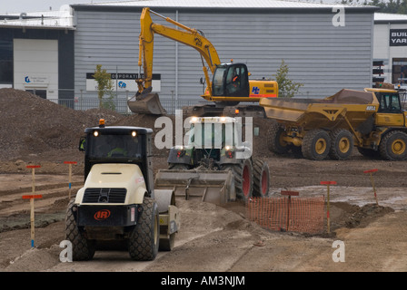 Schweren Erdbewegungsmaschinen auf der Baustelle Stockfoto