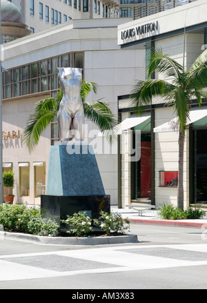 Metall-Büste Skulptur auf dem Rodeo Drive Stockfoto