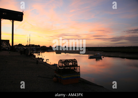 Hummer-Töpfe im Sonnenuntergang. Wells-Next-the-Sea. Norfolk UK Stockfoto