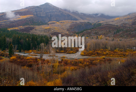 Fall in the Crystal River Valley near Marble, Colorado, United States Stockfoto