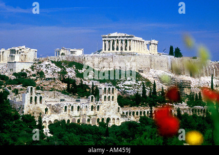 Die Akropolis in Athen in Griechenland. Stockfoto
