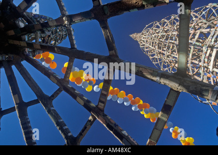 Watts Towers 20. Jahrestag des 1965 Ausschreitungen in Los Angeles Kalifornien Stockfoto