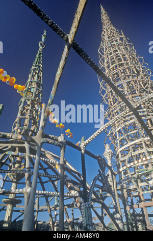 Watts Towers 20. Jahrestag des 1965 Ausschreitungen in Los Angeles Kalifornien Stockfoto