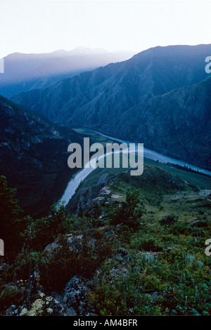 Süd-Sibirien, Russland, Steppe, Katun Fluss Stockfoto