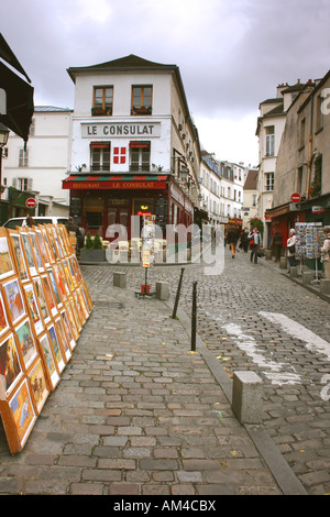 Restaurant Le Consulat in Montmartre Viertel von Paris Stockfoto