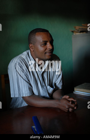 Äthiopisch, Ahmed Abafita ist der Manager von Haro Kaffee kooperative, Äthiopien Stockfoto