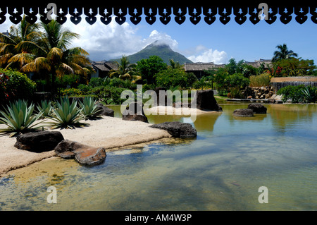 Mauritius, Ostküste, Landschaft Inselgarten der kaiserlichen Sofitel Hotel À Wolmar (Flic En Flac) Stockfoto