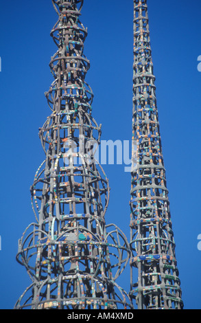 Watts Towers 20. Jahrestag des 1965 Ausschreitungen in Los Angeles Kalifornien Stockfoto