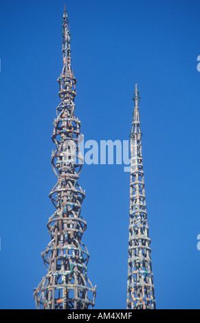 Watts Towers 20. Jahrestag des 1965 Ausschreitungen in Los Angeles Kalifornien Stockfoto