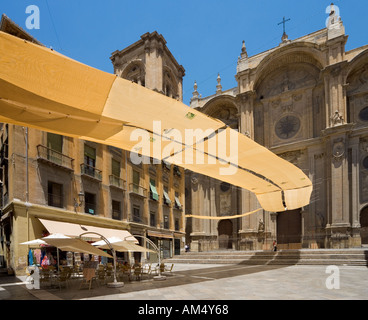 Eingang in die Kathedrale, Plaza Pasiegos, Granada, Andalusien, Spanien Stockfoto