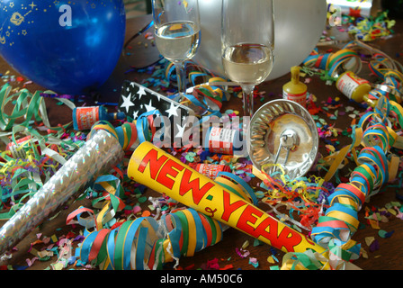 Anschluss an eine Silvester-party Stockfoto