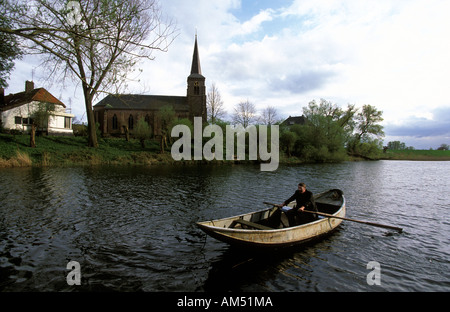 Der Pfarrer der Kirche Kekerdom Millingerwaard Stockfoto