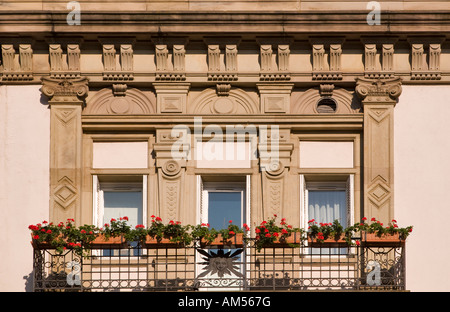 Barocken architektonischen Details auf ein Haus in Straßburg, Frankreich Stockfoto