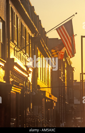 Rams Kopf Taverne bei Sonnenuntergang Annapolis Maryland Stockfoto