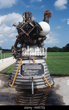 Saturn V Rakete Maschine, John F Kennedy Space Center, Merritt Island, in der Nähe von Cape Canaveral, Brevard County, Florida, USA Stockfoto