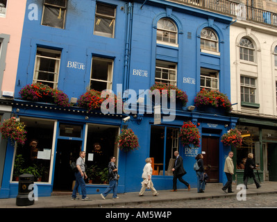 La Maison Bleue Victoria Straße Edinburgh Schottland Stockfoto