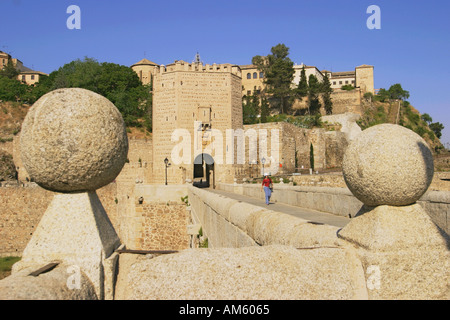 Toledo, Spanien. alcantara Bridge Stockfoto