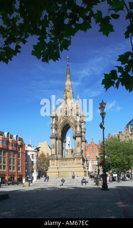 Albert Memorial, Albert Platz, vor dem Rathaus von Manchester Stockfoto