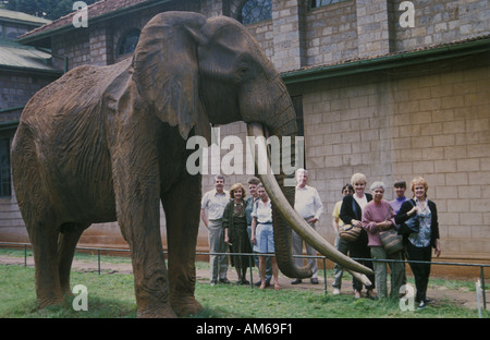 Leben-Größe-Statue oder das Modell des Ahmed der berühmte Elefant im November 1974 verstorbenen Stockfoto