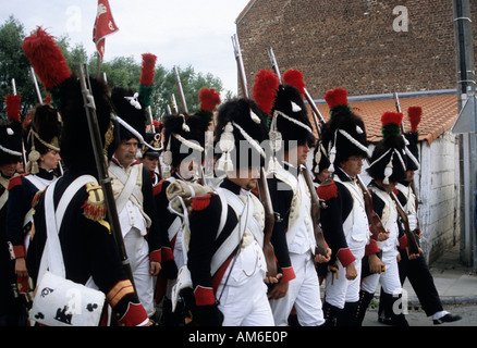 Eine Darstellung der Schlacht von Waterloo in Plancenoit, Belgien Stockfoto