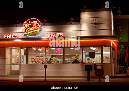 Melrose Avenue, Johnny Rockets berühmten Diner, Los Angeles, California, Vereinigte Staaten Stockfoto