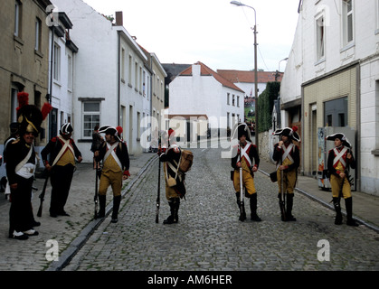 Eine Darstellung der Schlacht von Waterloo in Plancenoit, Belgien Stockfoto