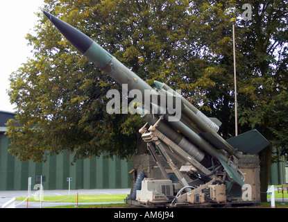 Bluthund Anti-Aircraft Rakete im Duxford Air Museum Stockfoto