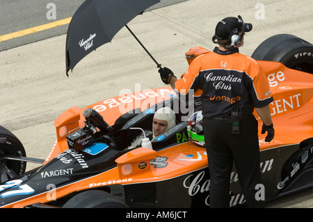 Dario Franchitti in der Firestone Indy 400 auf dem Michigan International Speedway 2007 Stockfoto