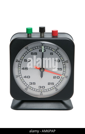 Zeitschaltuhr isoliert auf weißem Hintergrund mit Beschneidungspfad Stockfoto