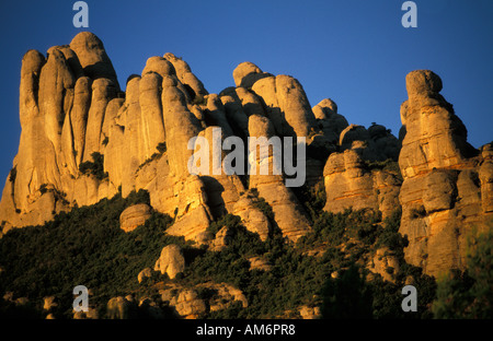 Montserrat das seltsam geformte Bergrücken Stockfoto