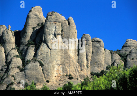 Montserrat das seltsam geformte Bergrücken Stockfoto
