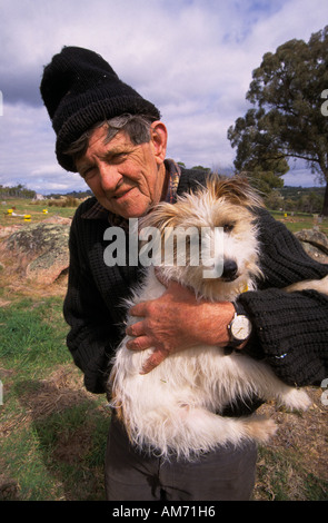 Mensch und Hund, Victoria, Australien Stockfoto