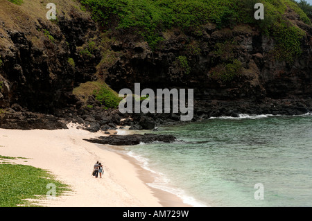 Mauritius island, South Coast, Soulliac, Gris Gris Klippen, Liebhaber paar bei der Roche Qui Pleure Stockfoto