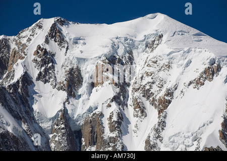 Mont Blanc Blick von Pointe Helbronner Stockfoto